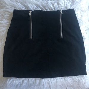 Double Zip Velvet mini skirt
